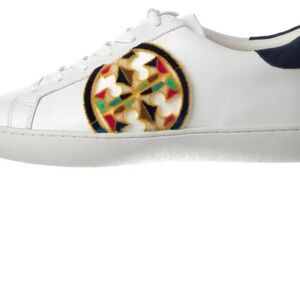 Tory Burch NEW IN BOX T Logo White Leather Fil Coupe Sneaker 8.5